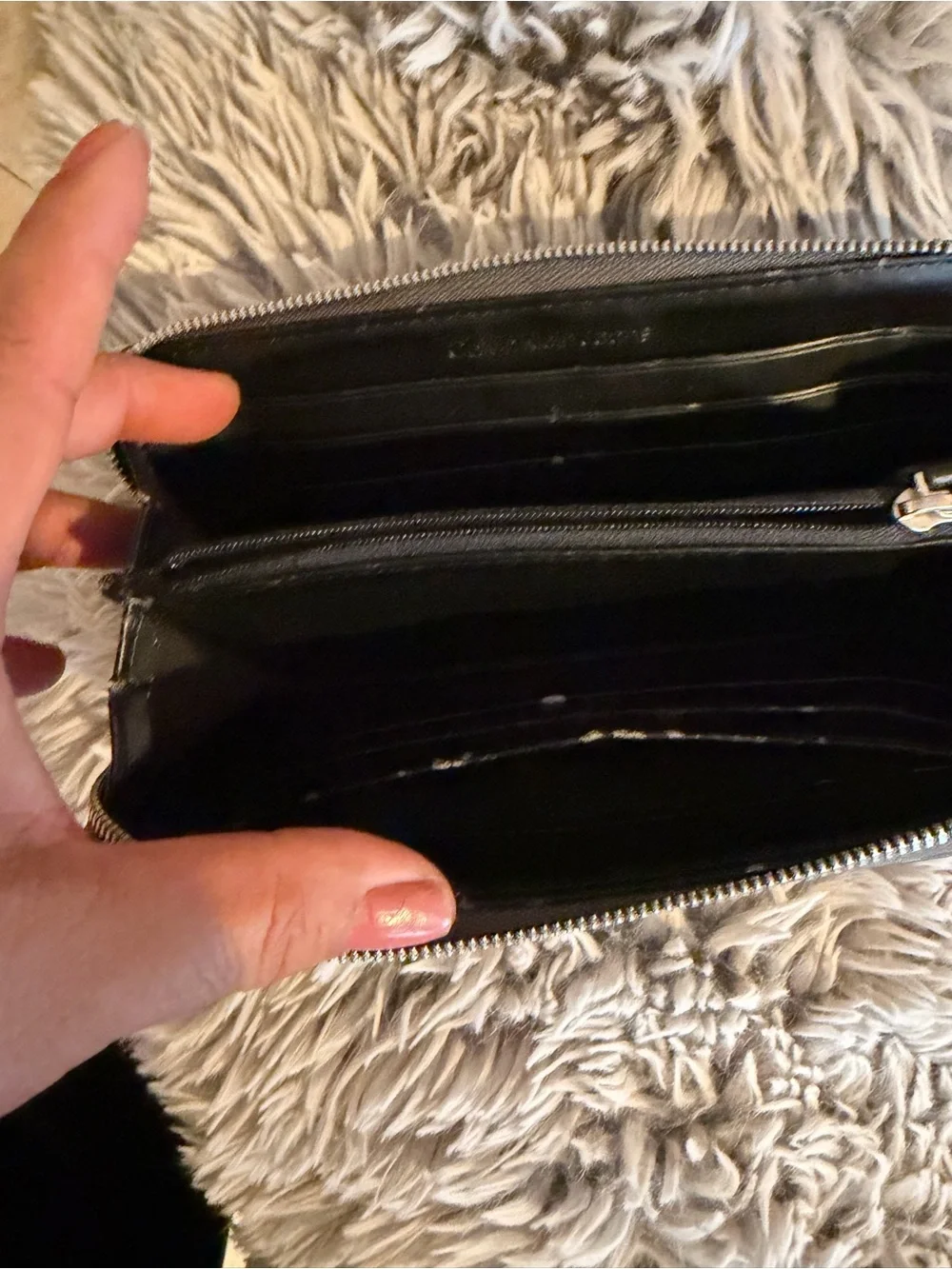 Calvin Klein Black Zip Wallet with Embossed cK